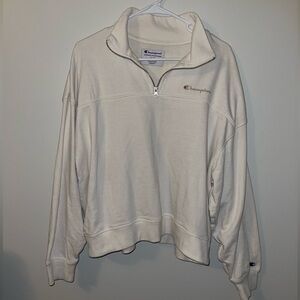 Champion Cream color Quarter Zip Sweatshirt size XL